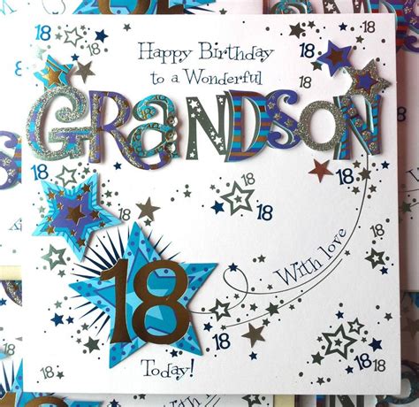 £8.49 GBP - Happy Birthday Grandson 18 Today! Special Large Hand-Finished 18Th Greeting Card # ...