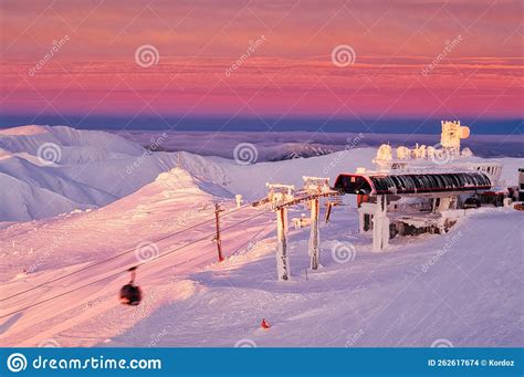 The Top Station of the Cable Car on Chopok Mountain during Winter Stock ...