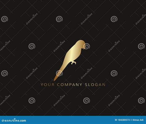 Golden Bird Shape Logo Premium Vector Stock Vector - Illustration of business, slogan: 184280573