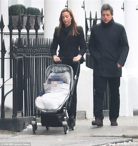 Hugh Grant enjoys day out with Anna Eberstein and baby | Daily Mail Online