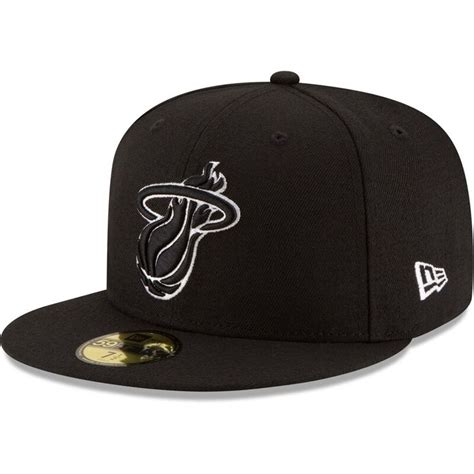 Miami Heat New Era Black & White Logo 59FIFTY Fitted Hat - Black ...