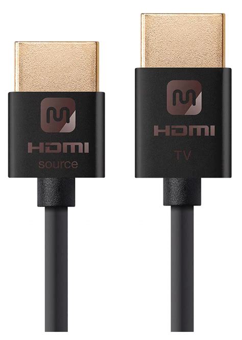 MONOPRICE 3 ft High Speed, Ultra Slim HDMI Cable, Black; For Use With Home Theater and Audio ...