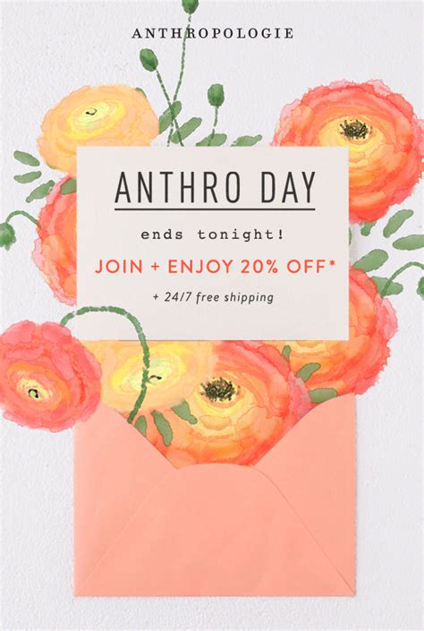 Phew! There's still time for AnthroDay perks. | Email design inspiration, Birthday email, Email ...