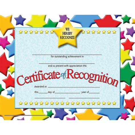 Certificate of Recognition, 8.5" x 11", Pack of 30 - H-VA637 | Flipside | Certificates