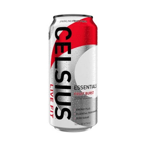 CELSIUS ESSENTIALS Sparkling Fruit Burst Energy Drink Can, 16 fl oz ...