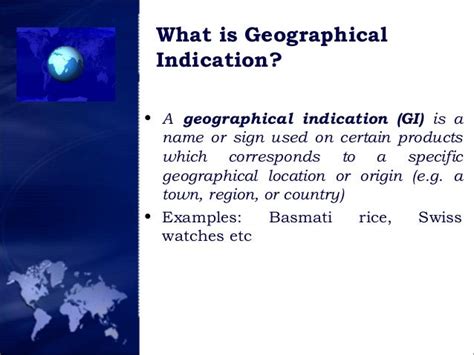 Geographical indications