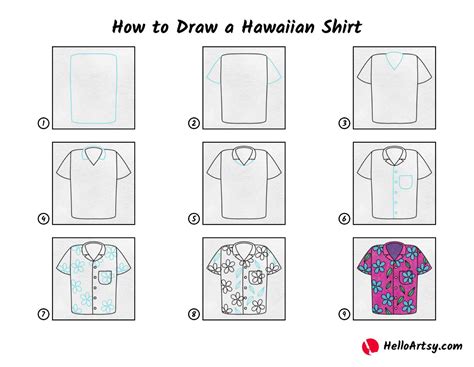 How to Draw a Hawaiian Shirt - HelloArtsy