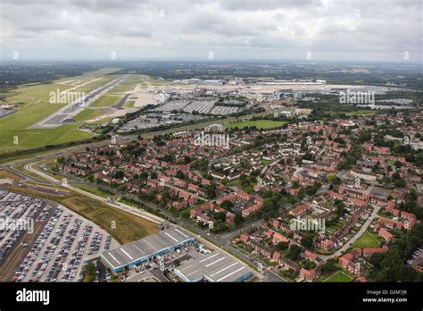 An aerial view of Manchester International Airport Stock Photo - Alamy