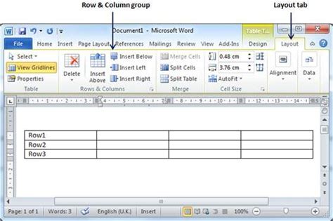 Working with Tables