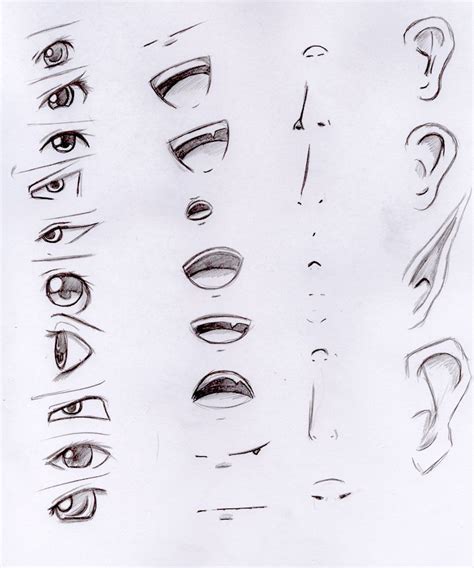 Eyes , nose , ears & mouth | Anime drawings tutorials, Nose drawing ...