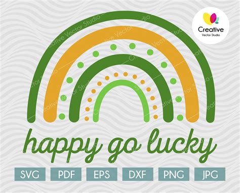 Happy Go Lucky SVG, Lucky Rainbow SVG | Creative Vector Studio