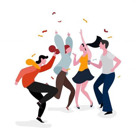 Premium Vector | Dancing party group illustration | Illustration design, Illustration character ...