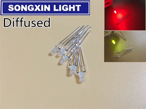 10pcs LED 3mm Round Diffused Red & Green two Color Common Anode cathode ...