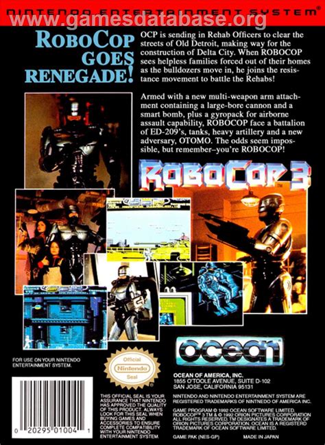 Robocop 3 - Nintendo NES - Artwork - Box Back