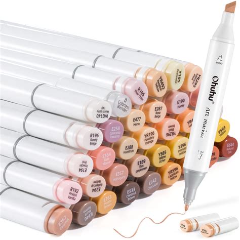 Buy Ohuhu Alcohol Markers Skin Tones Double Tipped Skin Color Art ...