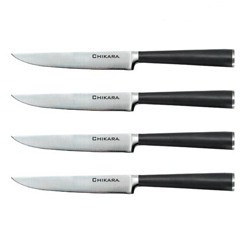 Ginsu Chikara Series Forged 4-Piece Steak Knives Set 420J Japanese Stainless Steel Knife Set ...