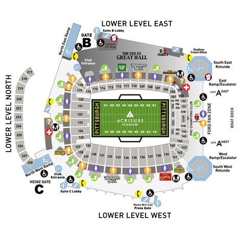 Maps and Seating Charts - Acrisure Stadium in Pittsburgh, PA