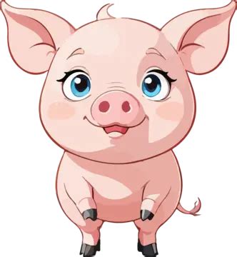 Cute Pig Cartoon Sticker, Pig, Cartoon, Animal PNG Transparent Image and Clipart for Free Download