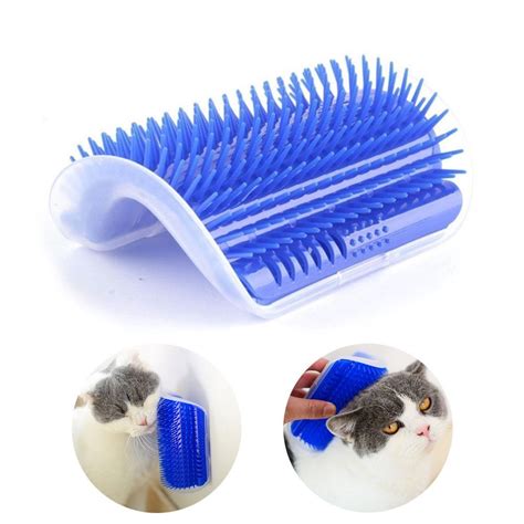 Cat Hair Remover Brush Self Groomer with Catnip Pouch in Wall and Table Corner Massage Grooming ...