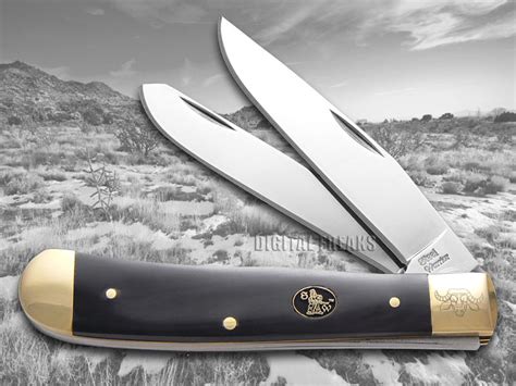 STEEL WARRIOR Smooth Buffalo Horn Trapper Stainless Pocket Knives Knife ...