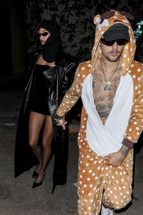 HAILEY and Justin BIEBER at Peppermint Halloween Party in West ...