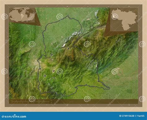 Tachira, Venezuela. Low-res Satellite. Major Cities Stock Illustration ...