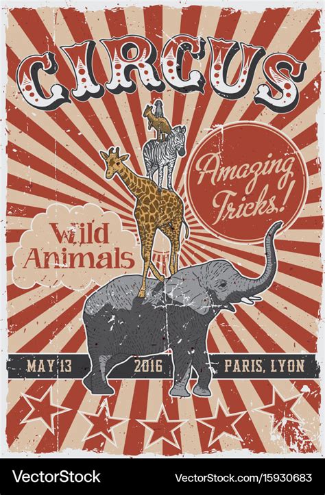 Circus vintage poster Royalty Free Vector Image