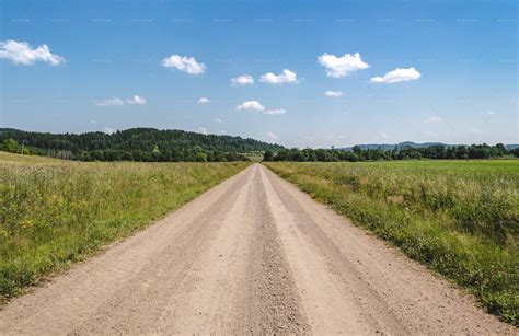 Gravel Road In Field - Stock Photos | Motion Array