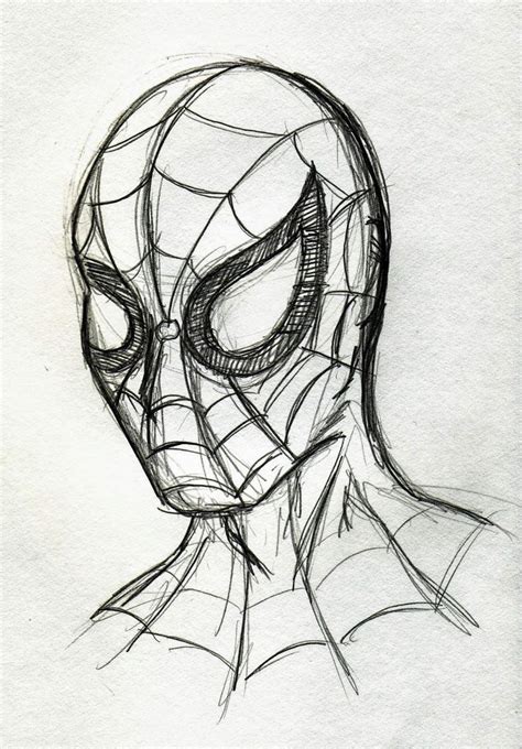 a drawing of a spider man's face