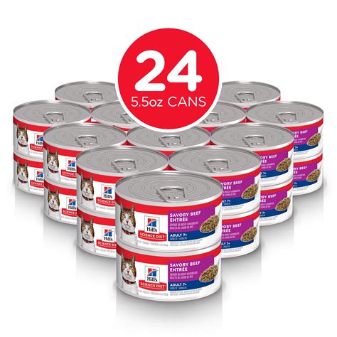 Hill's Science Diet Senior 7+ Canned Cat Food, Savory Beef EntrÃ©e, 5.5 ...