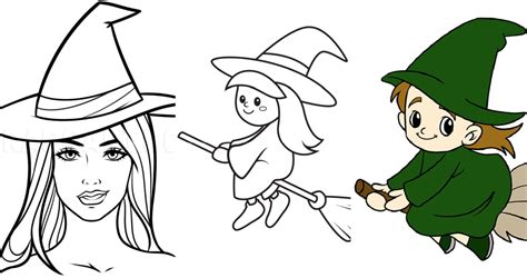 20 Easy Witch Drawing Ideas - How To Draw A Witch - Blitsy