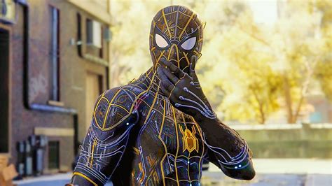 Marvel's Spider-Man PS5 - Miles Punches Spider-Man With Black and Gold Suit [4K 60fps] - YouTube