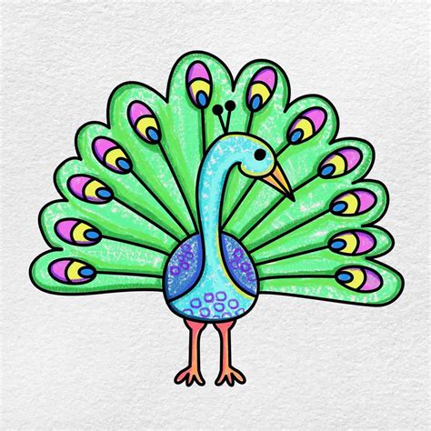 How to Draw a Peacock - HelloArtsy