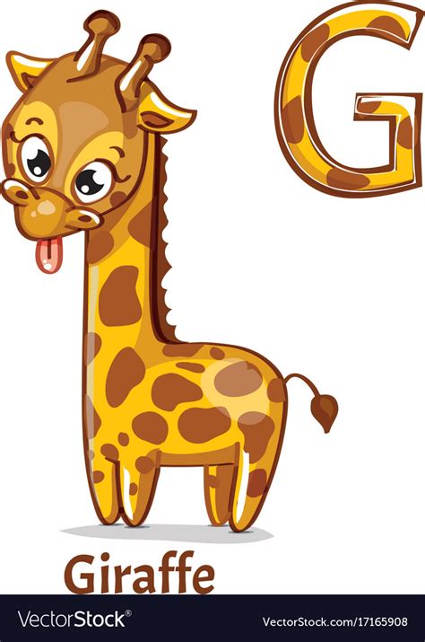 Alphabet letter g giraffe Royalty Free Vector Image