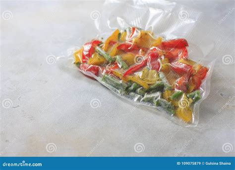 Vegetables in Sealed Vacuum Packing Bags. Su-video Cooking Stock Image ...