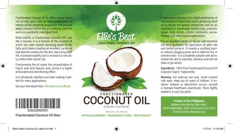 Ellie's Best Coconut Oil Label Design