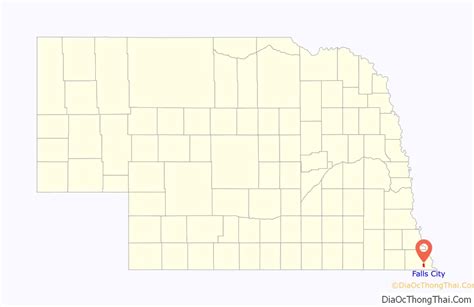 Map of Falls City, Nebraska