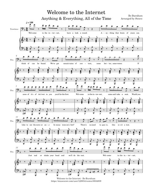 Welcome to the Internet – Bo Burnham Sheet music for Piano, Trombone (Solo) | Musescore.com