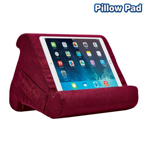 Pillow Pad Multi Angle Cushioned Tablet and iPad Stand, Burgundy, As Seen on TV - Walmart.com ...