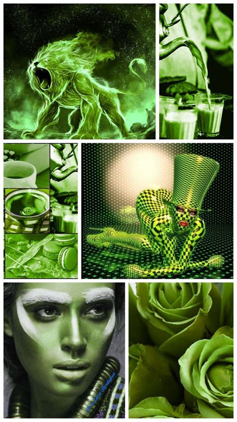 green art collage with images of flowers and plants