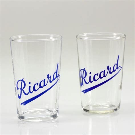 Vtg French Ricard Pastis Aperitif Glasses Set of 2 Bistro Barware Shot ...