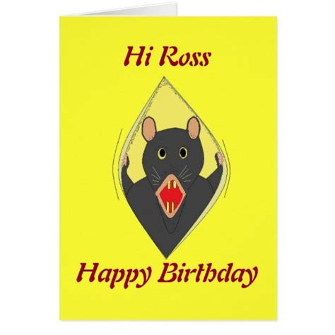 Funny Rat birthday card add name. | Zazzle