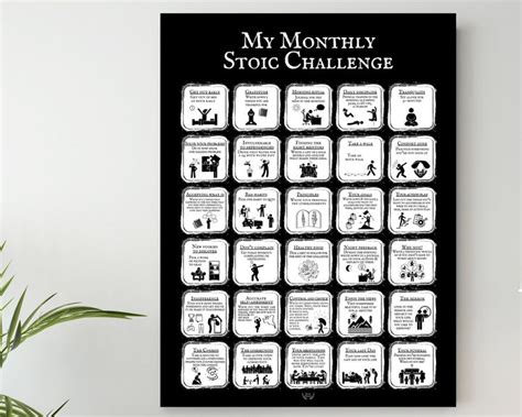 Monthly Training Poster of Stoicism Today, Modern Stoicism Exercises Monthly Poster, Practical ...