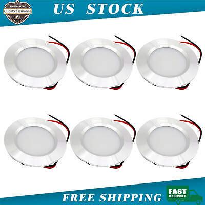 6Pcs Silver 12 volt 3w Interior RV Marine LED Recessed Ceiling Lights ...