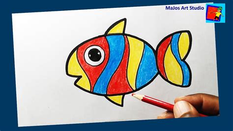 Primary Colours| Fish Step by Step Drawing in Tamil| How to Draw a Fish| Art Project for Kids ...