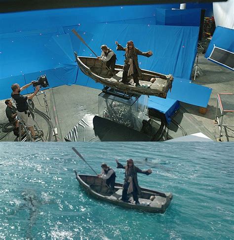 Behind the scenes on Pirates of the Caribbean. #johnnydepp | Behind the scenes, Pirates of the ...