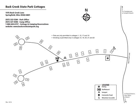 Buck Creek State Park Cabin Map