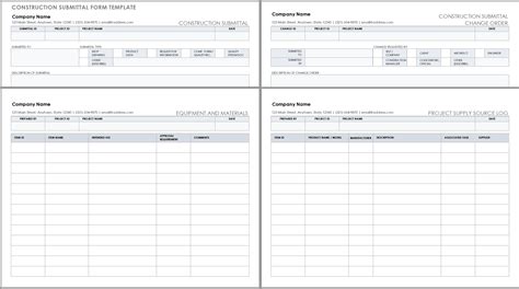 Free Construction Submittal Log Template - FREE PRINTABLE TEMPLATES