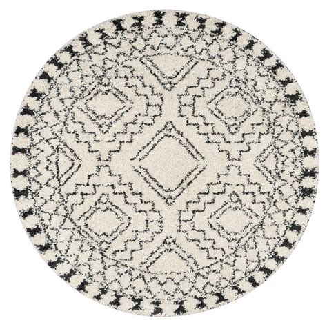 nuLOOM Vasiliki Moroccan Tassel Shag Off-White 6 ft. Round Rug GCDI02A ...