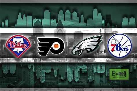 Philadelphia Sports Teams Poster, Philadelphia Eagles, Flyers, 76ers, Phillies, gift ...